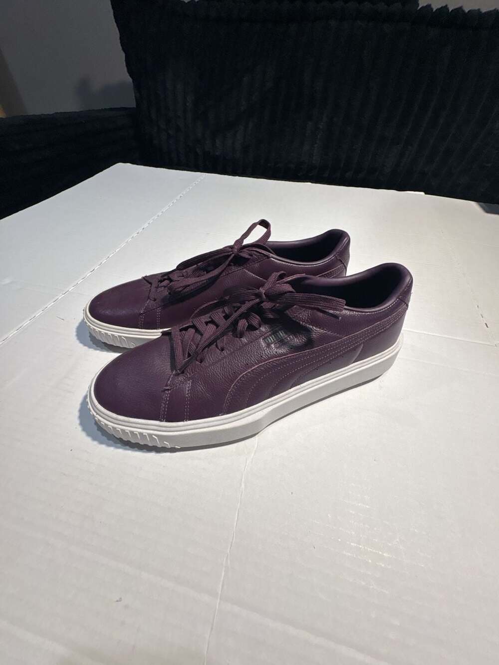 Puma Basket Platform Leather Sneakers Purple Size 11.5